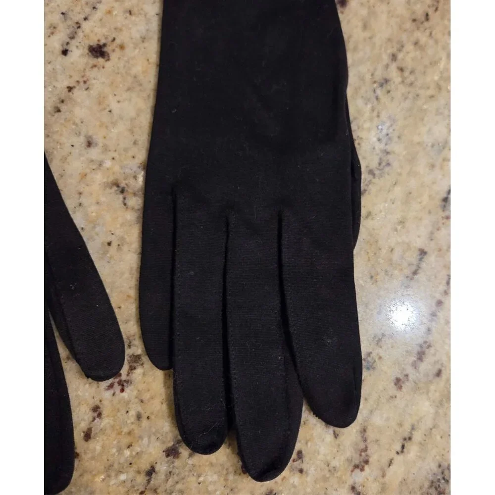 Vintage Womens Size M 7 Black Cotton Formal 13.5